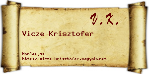 Vicze Krisztofer névjegykártya
